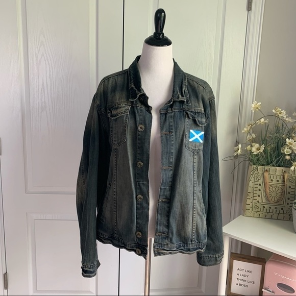 Slytherin House Custom Lightly Distressed Denim Jean Jacket - Picture 15 of 16